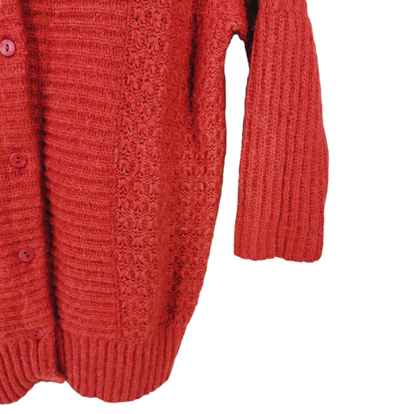 Eileen Fisher Alpaca Wool Cardigan Women S Burnt Orange Button Up Long Italian - Picture 5 of 13